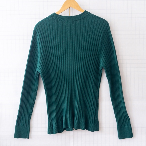 Ava & Viv Emerald Green Ribbed Sweater - Size 1X - Picture 2 of 7